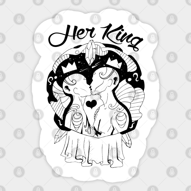 Lovers Kiss - Her King Sticker by kenallouis